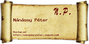 Nánássy Péter névjegykártya