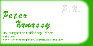 peter nanassy business card